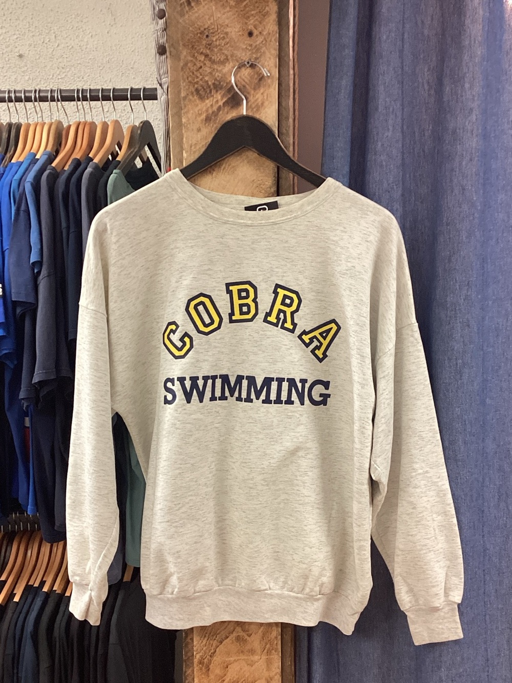 Vintage Cobra Swimming Light Gray Sweater
